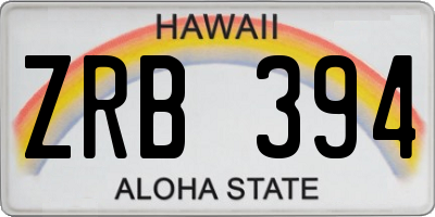 HI license plate ZRB394