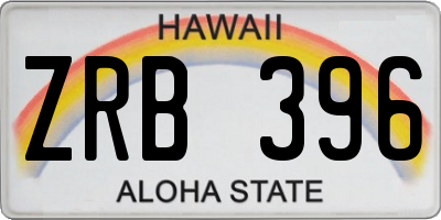 HI license plate ZRB396