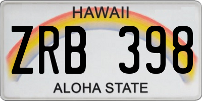 HI license plate ZRB398