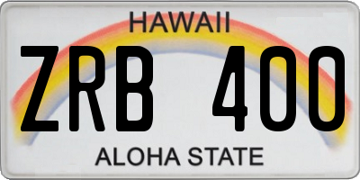 HI license plate ZRB400