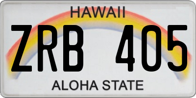 HI license plate ZRB405