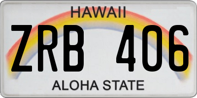 HI license plate ZRB406