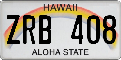 HI license plate ZRB408