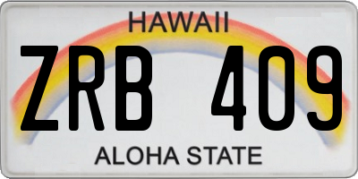 HI license plate ZRB409