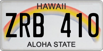 HI license plate ZRB410
