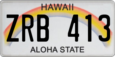 HI license plate ZRB413