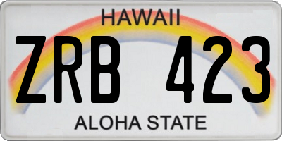 HI license plate ZRB423