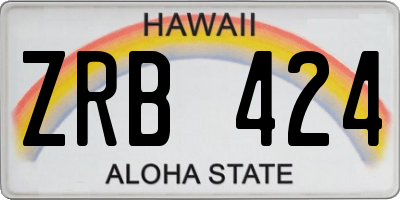 HI license plate ZRB424