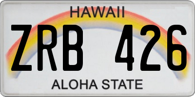 HI license plate ZRB426