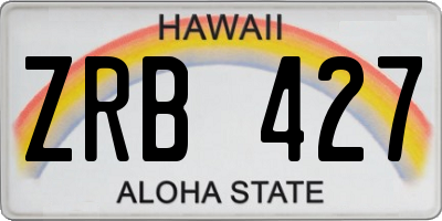 HI license plate ZRB427