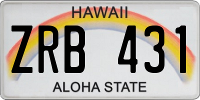 HI license plate ZRB431