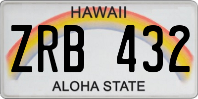 HI license plate ZRB432