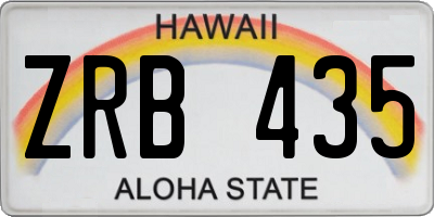 HI license plate ZRB435
