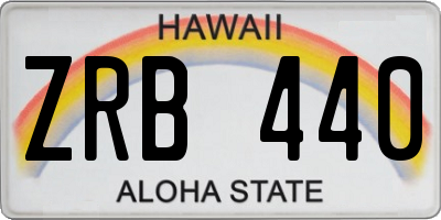 HI license plate ZRB440