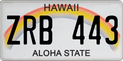 HI license plate ZRB443