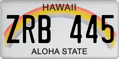 HI license plate ZRB445