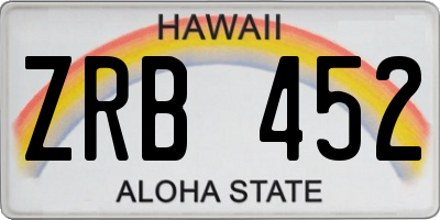 HI license plate ZRB452