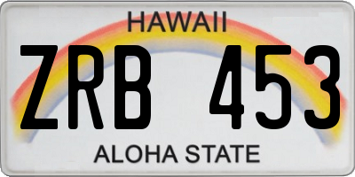 HI license plate ZRB453