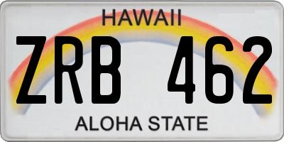 HI license plate ZRB462