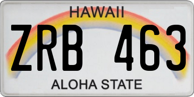 HI license plate ZRB463