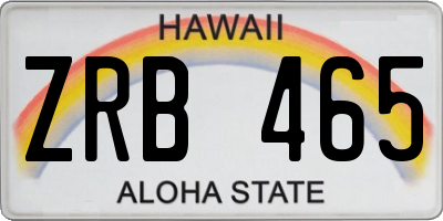 HI license plate ZRB465