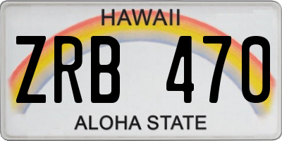HI license plate ZRB470