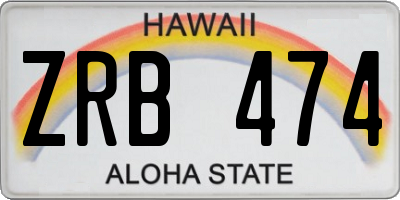 HI license plate ZRB474