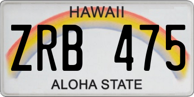 HI license plate ZRB475