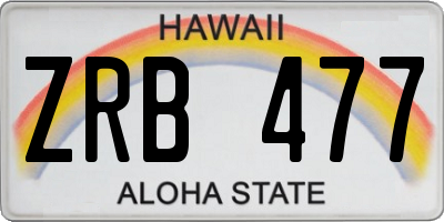 HI license plate ZRB477