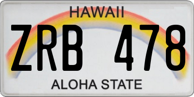 HI license plate ZRB478