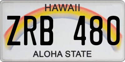 HI license plate ZRB480