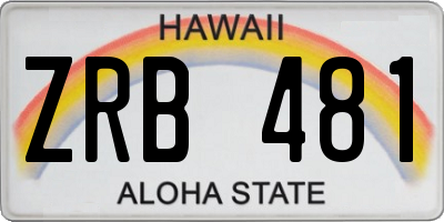 HI license plate ZRB481
