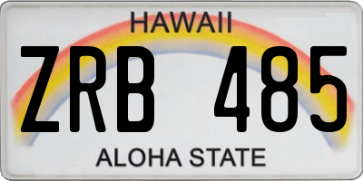 HI license plate ZRB485