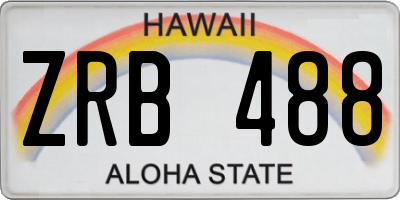 HI license plate ZRB488