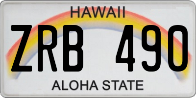 HI license plate ZRB490