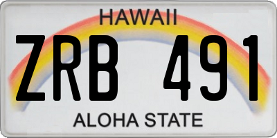 HI license plate ZRB491