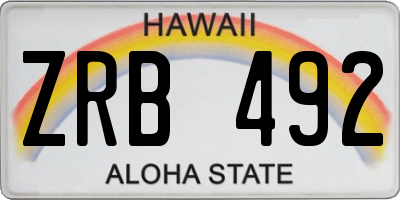 HI license plate ZRB492