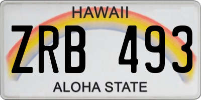 HI license plate ZRB493
