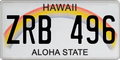 HI license plate ZRB496
