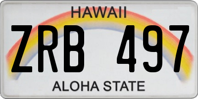 HI license plate ZRB497