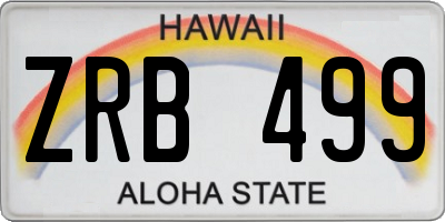 HI license plate ZRB499