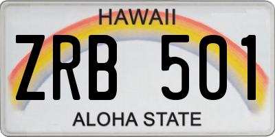 HI license plate ZRB501