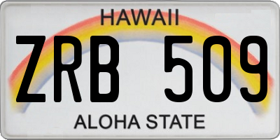 HI license plate ZRB509