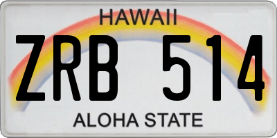 HI license plate ZRB514