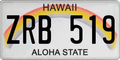 HI license plate ZRB519