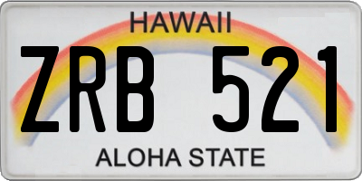 HI license plate ZRB521