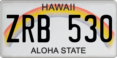 HI license plate ZRB530