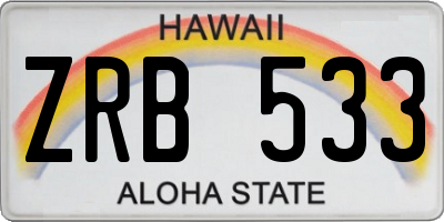 HI license plate ZRB533