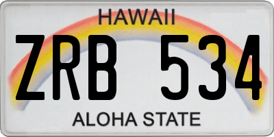 HI license plate ZRB534