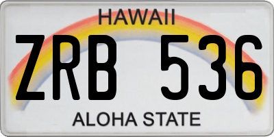 HI license plate ZRB536